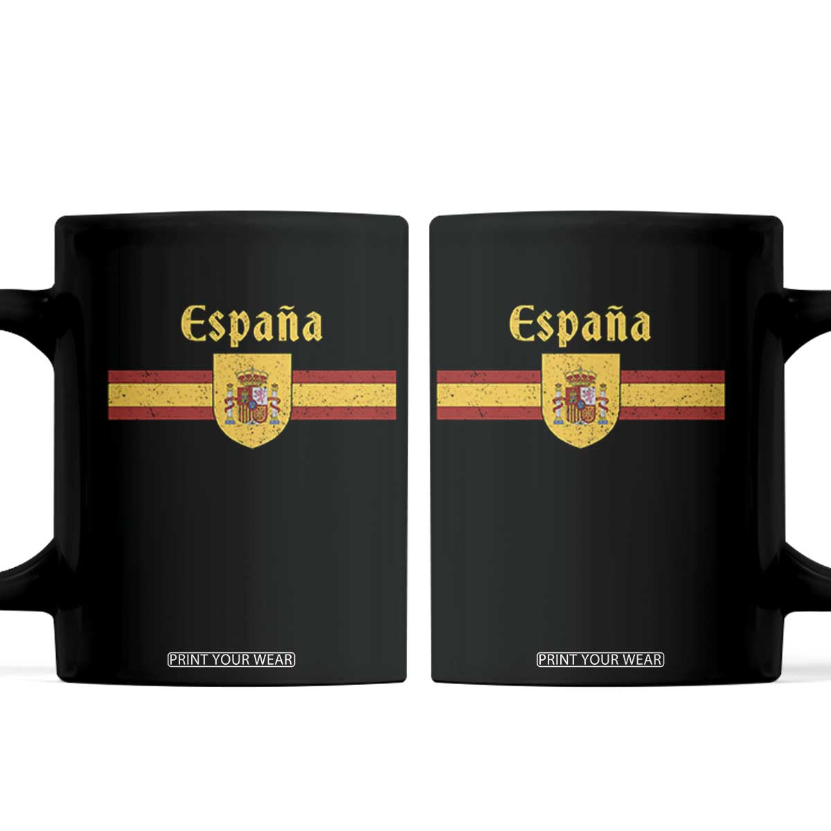 Espana Escudo Retro Spain Coat of Arms and Flag Español Coffee Mug TS11 Black Print Your Wear