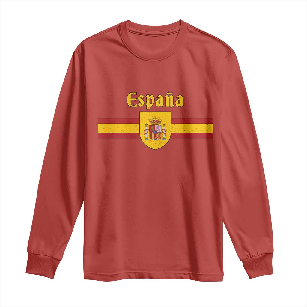 Espana Escudo Retro Spain Coat of Arms and Flag Español Long Sleeve Shirt TS11 Red Print Your Wear