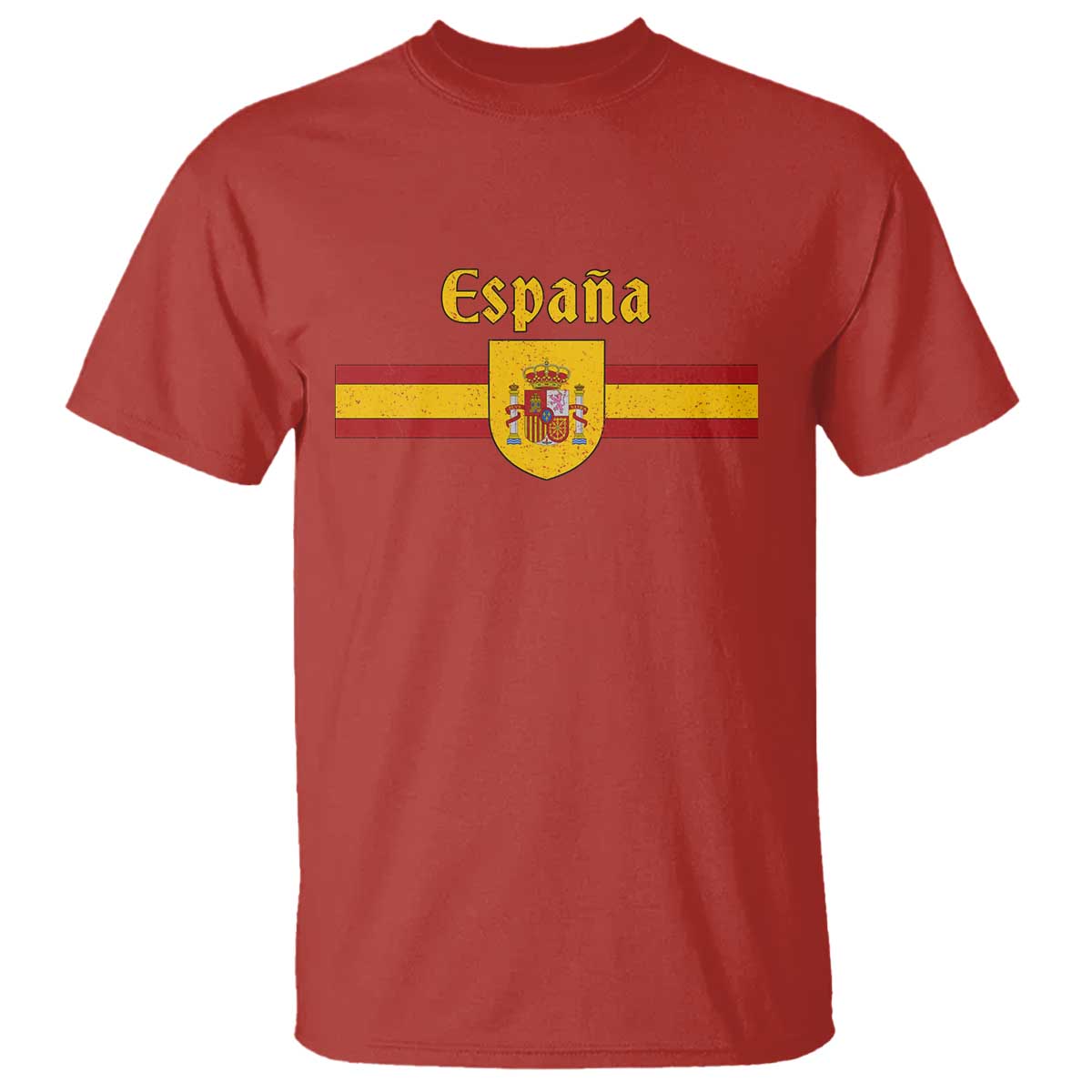Espana Escudo Retro Spain Coat of Arms and Flag Español T Shirt TS11 Red Print Your Wear