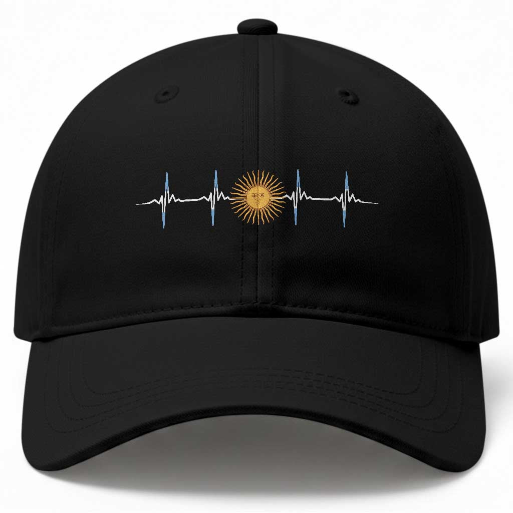 Argentina Sun of May Heartbeat ECG Pulse Argentine Pride Baseball Cap TS11 Print Your Wear