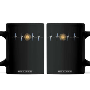 Argentina Sun of May Heartbeat ECG Pulse Argentine Pride Coffee Mug TS11 Black Print Your Wear