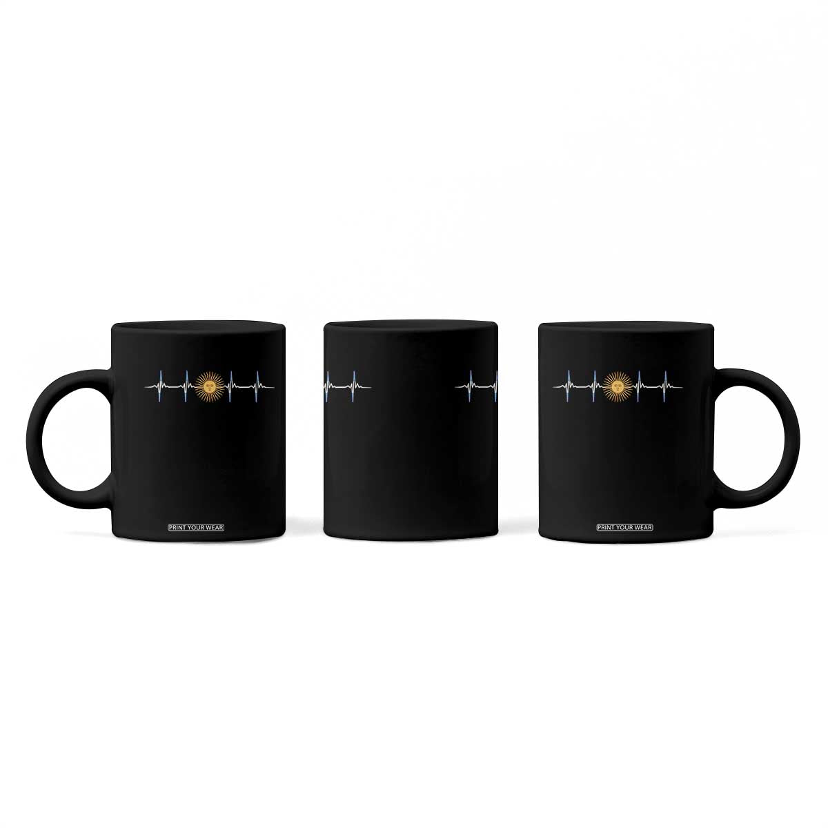 Argentina Sun of May Heartbeat ECG Pulse Argentine Pride Coffee Mug TS11 Print Your Wear