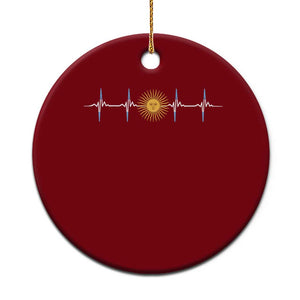 Argentina Sun of May Heartbeat ECG Pulse Argentine Pride Ceramic Ornament TS11 1pc Red Print Your Wear