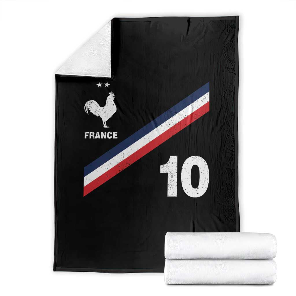 France Football Coq Throw Blanket French Flag Stripes Number 10 Athletic Soccer National Pride TS11 Black Print Your Wear