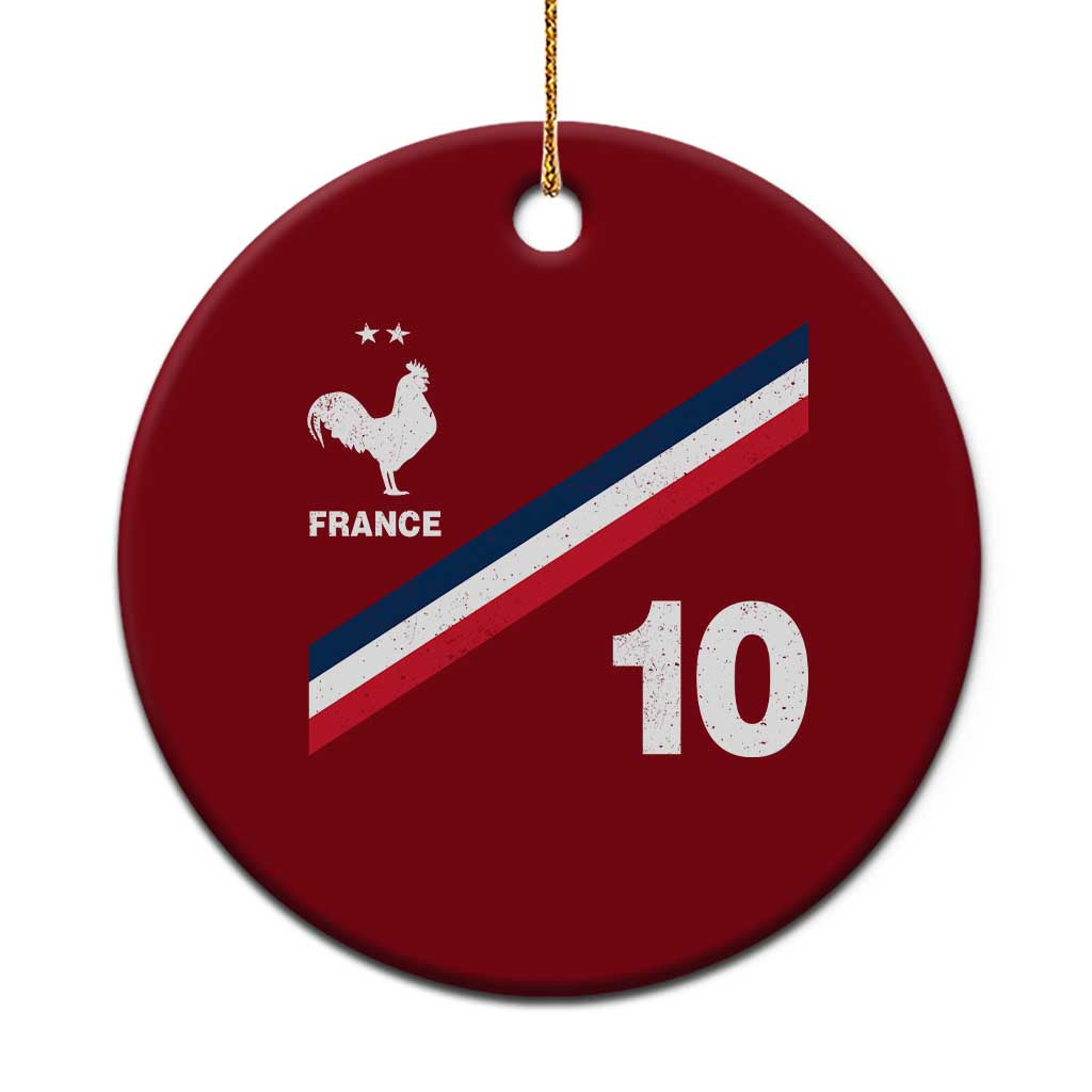 France Football Coq Ceramic Ornament French Flag Stripes Number 10 Athletic Soccer National Pride TS11 1pc Red Print Your Wear