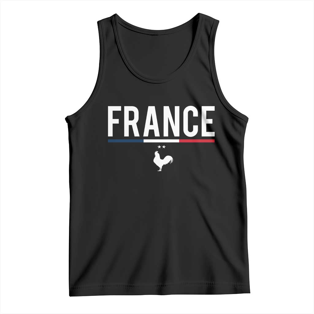 France Gallic Rooster Sports Throwback Design Vintage French Flag Tank Top TS11 Black Print Your Wear