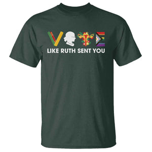 Vote Like Ruth Sent You T Shirt RBG Feminist Women's Rights TS11 Dark Forest Green Print Your Wear