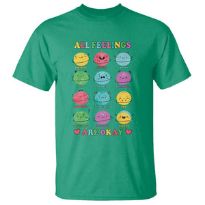 All Feelings Are Okay T Shirt School Teacher Psychologist Counselor Planets Back To School TS11 Irish Green Print Your Wear