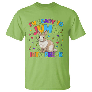 I'm Ready To Jump Into Pre-K T Shirt Back To School Rabbit Heart TS11 Lime Print Your Wear