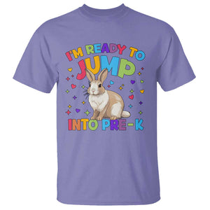 I'm Ready To Jump Into Pre-K T Shirt Back To School Rabbit Heart TS11 Violet Print Your Wear