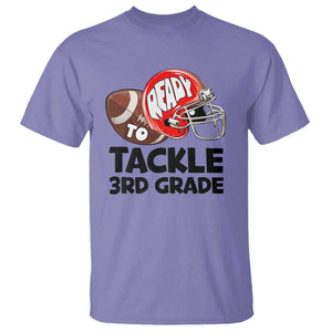 Ready To Tackle 3rd Grade T Shirt Back To School Football Helmet TS11 Violet Print Your Wear