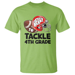 Ready To Tackle 4th Grade T Shirt Back To School Football Helmet TS11 Lime Print Your Wear