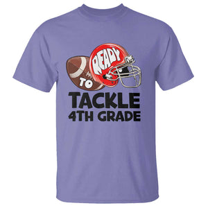 Ready To Tackle 4th Grade T Shirt Back To School Football Helmet TS11 Violet Print Your Wear