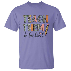 Teacher T Shirt Teach Them To Be Kind Back to School Pencil TS11 Violet Print Your Wear