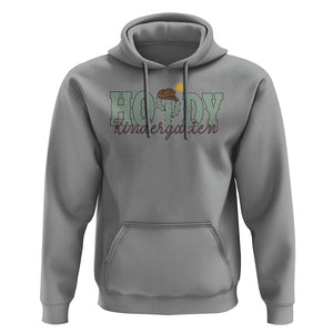 Howdy Kindergarten Teacher Hoodie Rodeo Country Western Cactus Cowboy TS11 Sport Gray Print Your Wear