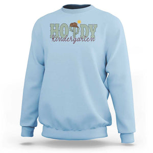 Howdy Kindergarten Teacher Sweatshirt Rodeo Country Western Cactus Cowboy TS11 Light Blue Print Your Wear