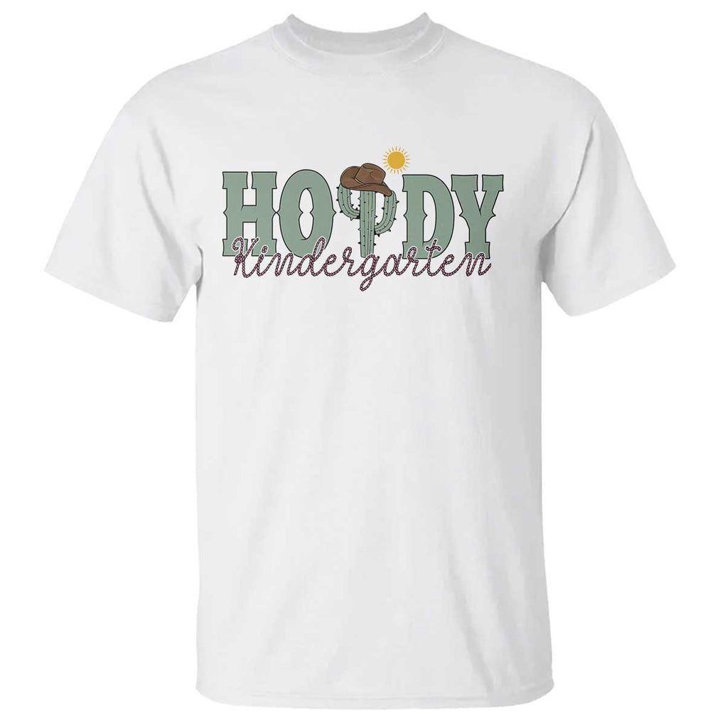 Howdy Kindergarten Teacher T Shirt Rodeo Country Western Cactus Cowboy TS11 White Print Your Wear