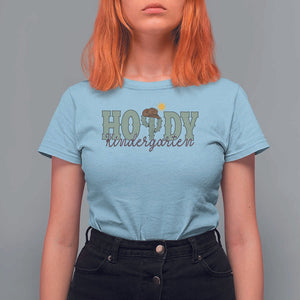 Howdy Kindergarten Teacher T Shirt For Women Rodeo Country Western Cactus Cowboy TS11 Light Blue Print Your Wear