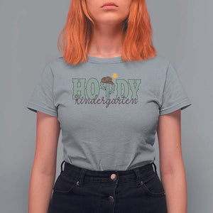 Howdy Kindergarten Teacher T Shirt For Women Rodeo Country Western Cactus Cowboy TS11 Sport Gray Print Your Wear