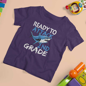 Back To School Second Grade T Shirt For Kid Ready To Attack 2nd Grade Jaw Shark TS11 Purple Print Your Wear