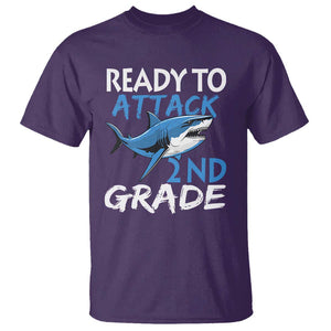 Back To School Second Grade T Shirt Ready To Attack 2nd Grade Jaw Shark TS11 Purple Print Your Wear