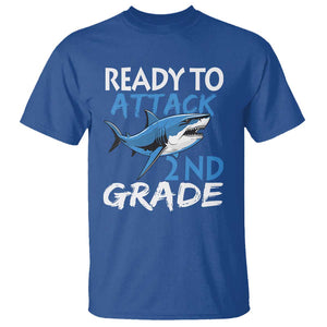 Back To School Second Grade T Shirt Ready To Attack 2nd Grade Jaw Shark TS11 Royal Blue Print Your Wear