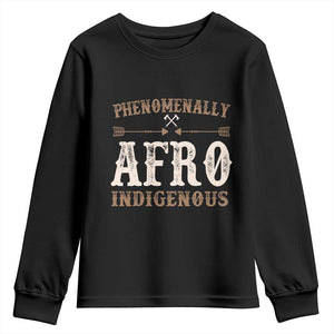 Proud Native American Phenomenally Afro Indigenous Youth Sweatshirt TS11 Black Print Your Wear