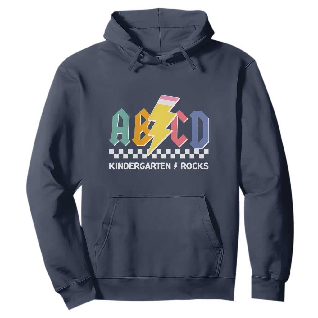 ABCD Kindergarten Rock And Roll Hoodie Teachers Back To School TS11 Navy Print Your Wear