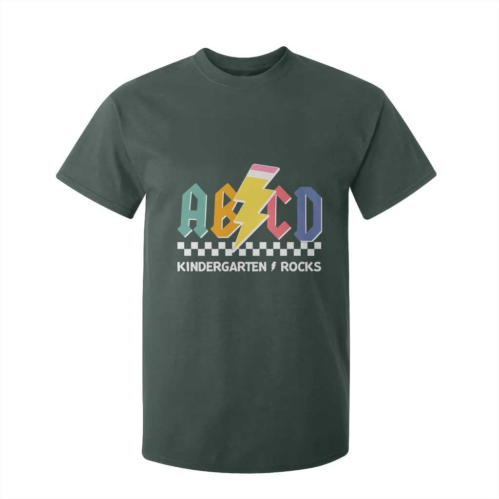 ABCD Kindergarten Rock And Roll T Shirt For Kid Teachers Back To School TS11 Dark Forest Green Print Your Wear