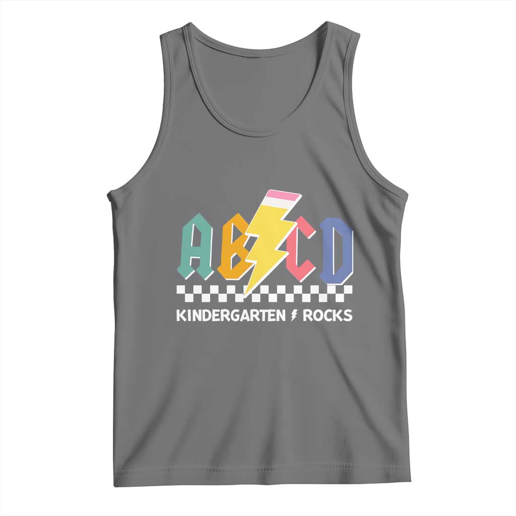 ABCD Kindergarten Rock And Roll Tank Top Teachers Back To School TS11 Black Heather Print Your Wear