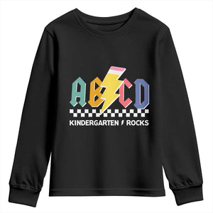 ABCD Kindergarten Rock And Roll Youth Sweatshirt Teachers Back To School TS11 Black Print Your Wear