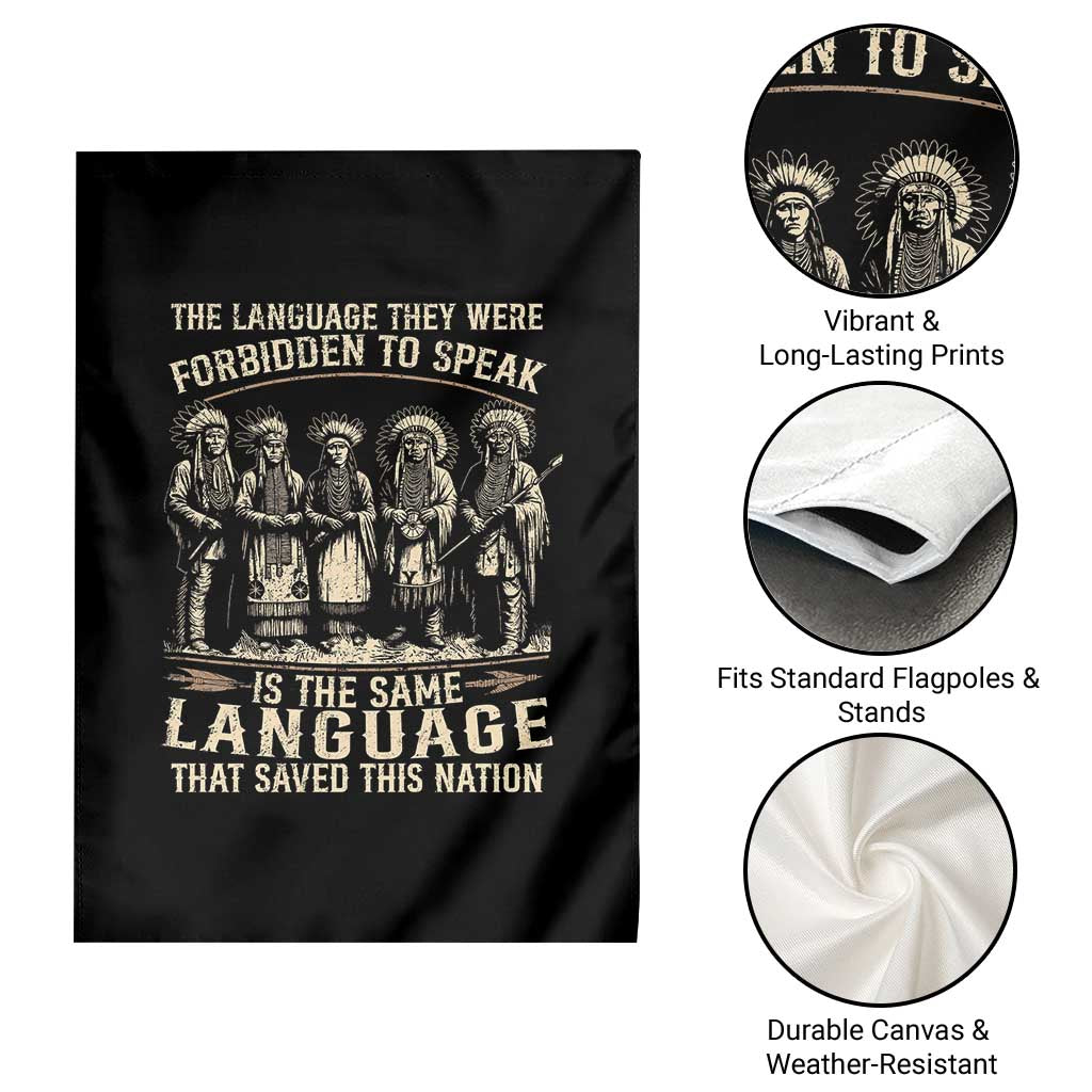 Native American Warrior Garden Flag The Language They Were Forbidden To Speak Saved This Nation TS11 Print Your Wear