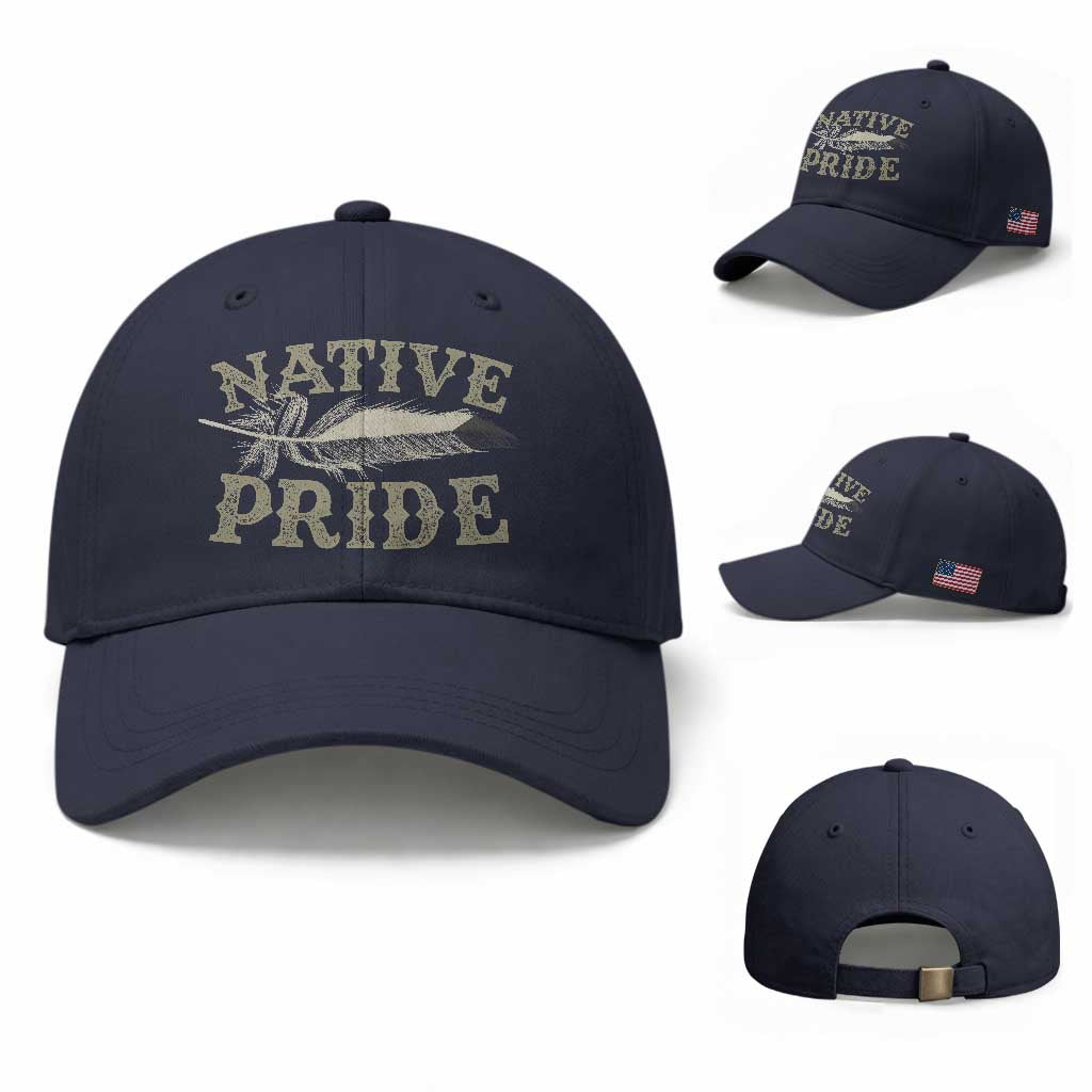 Native Pride Baseball Cap Native Indian American Day Indigenous Native American TS11 Baseball Cap Universal Fit Navy Print Your Wear