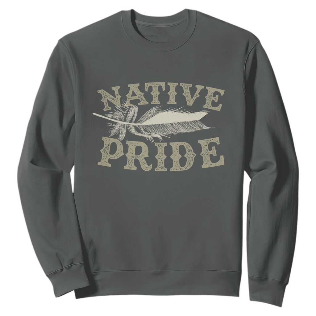 Native Pride Sweatshirt Native Indian American Day Indigenous Native American TS11 Dark Heather Print Your Wear