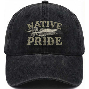 Native Pride Washed Cotton Baseball Cap Native Indian American Day Indigenous Native American TS11 Print Your Wear