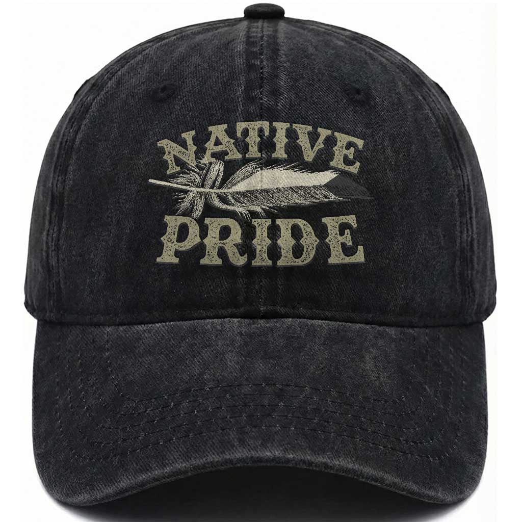 Native Pride Washed Cotton Baseball Cap Native Indian American Day Indigenous Native American TS11 Print Your Wear
