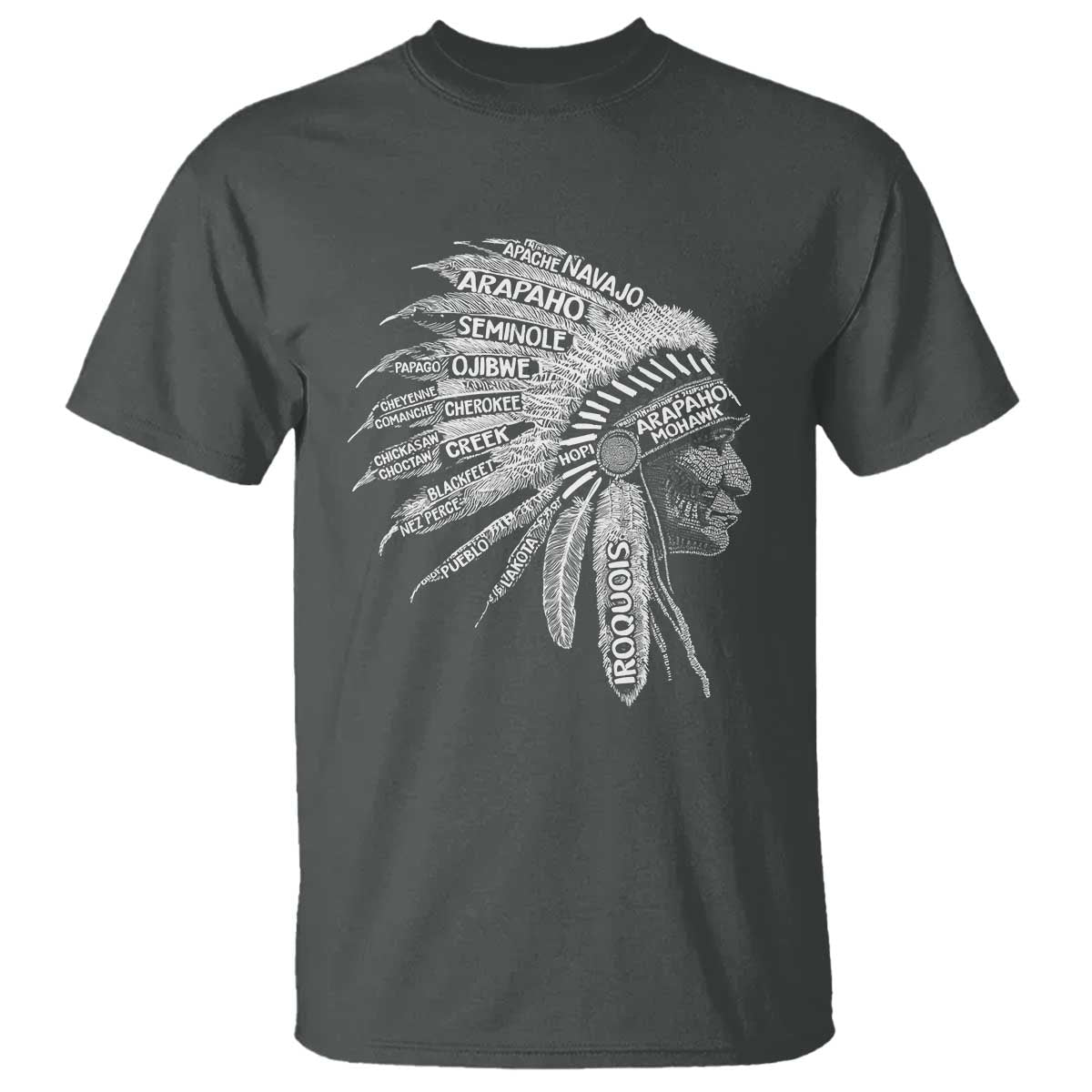 Native American Tribes T Shirt Vintage Indian American Chief TS11 Dark Heather Print Your Wear