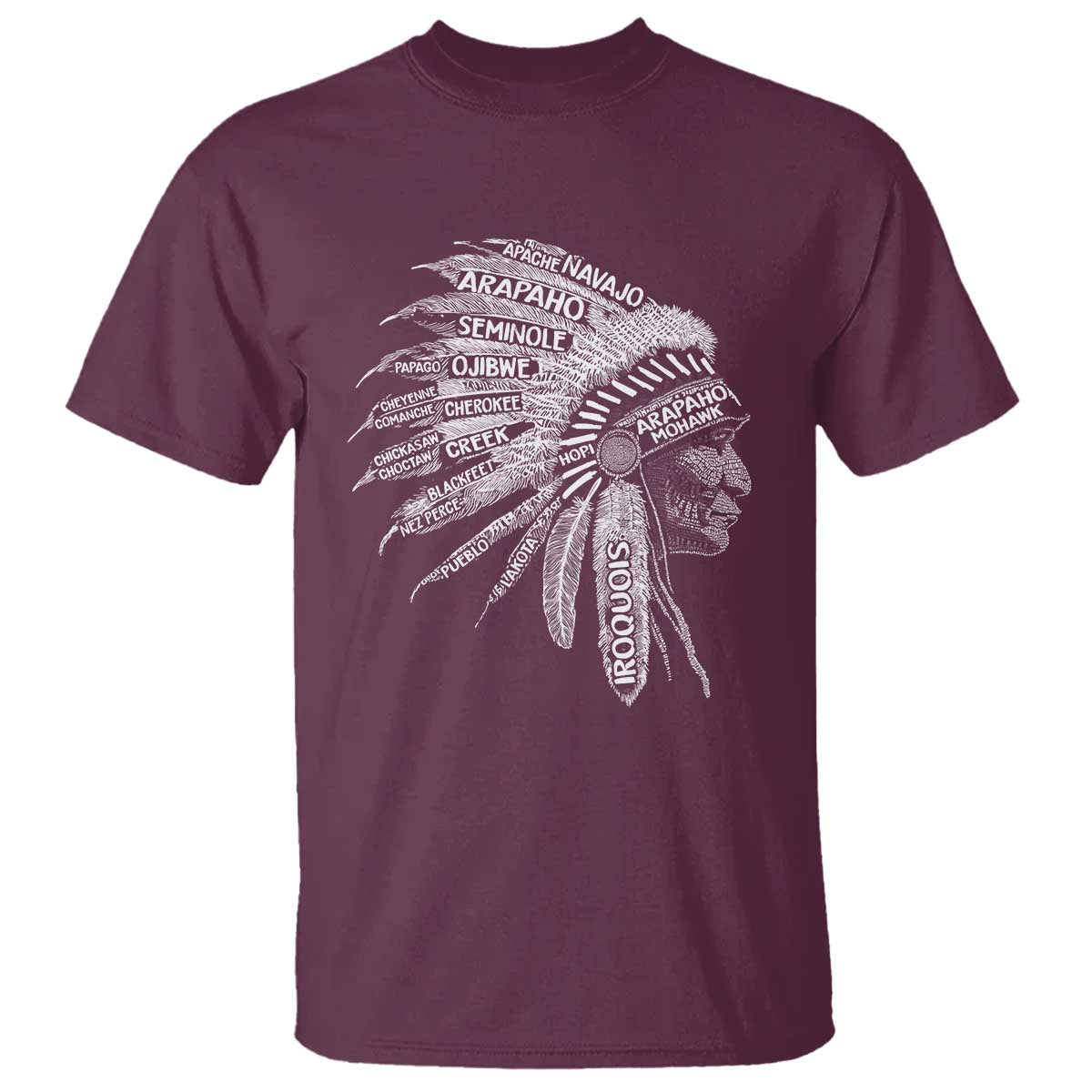 Native American Tribes T Shirt Vintage Indian American Chief TS11 Maroon Print Your Wear