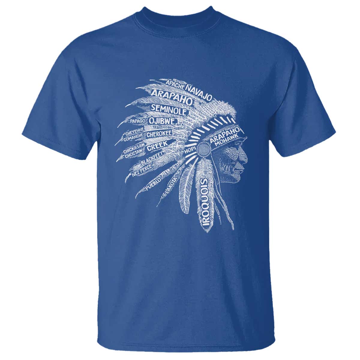 Native American Tribes T Shirt Vintage Indian American Chief TS11 Royal Blue Print Your Wear