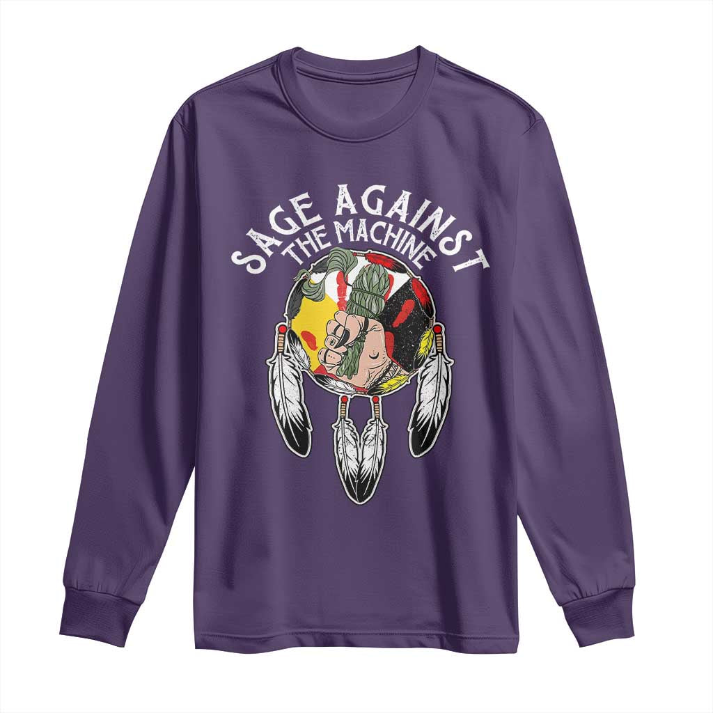 Funny Sage Against The Machine Long Sleeve Shirt Native American Sage Medicine Wheel TS11 Purple Print Your Wear