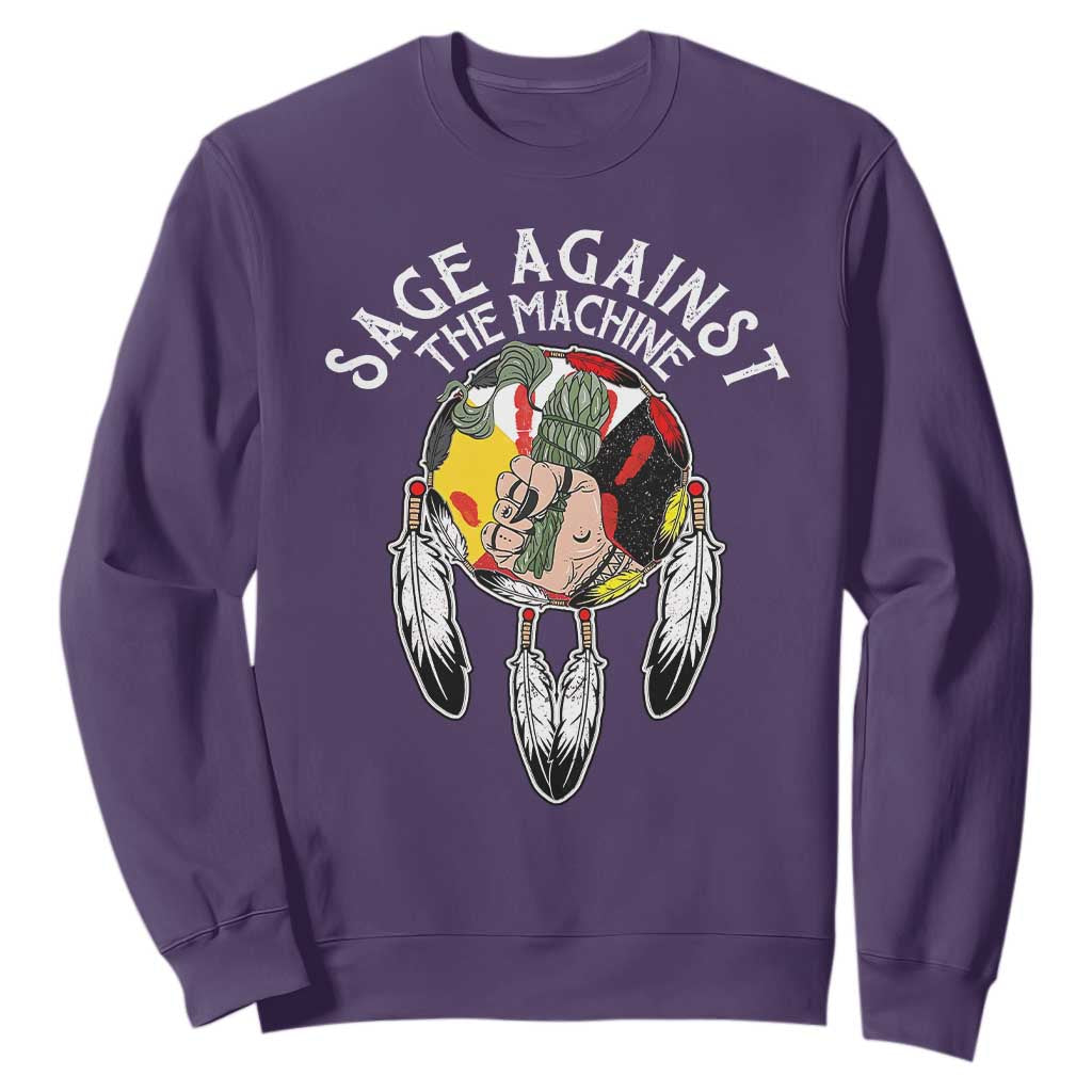Funny Sage Against The Machine Sweatshirt Native American Sage Medicine Wheel TS11 Purple Print Your Wear