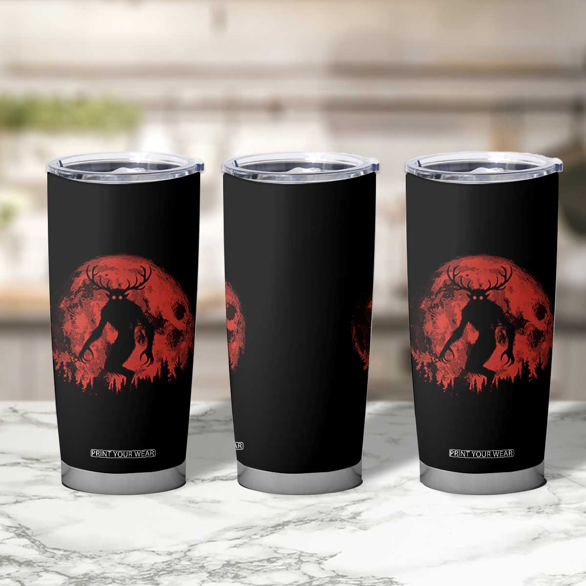 Wendigo Monster Tumbler Cup Skinwalker Night Stroll Cryptid Full Moon Evil Monster TS11 Print Your Wear