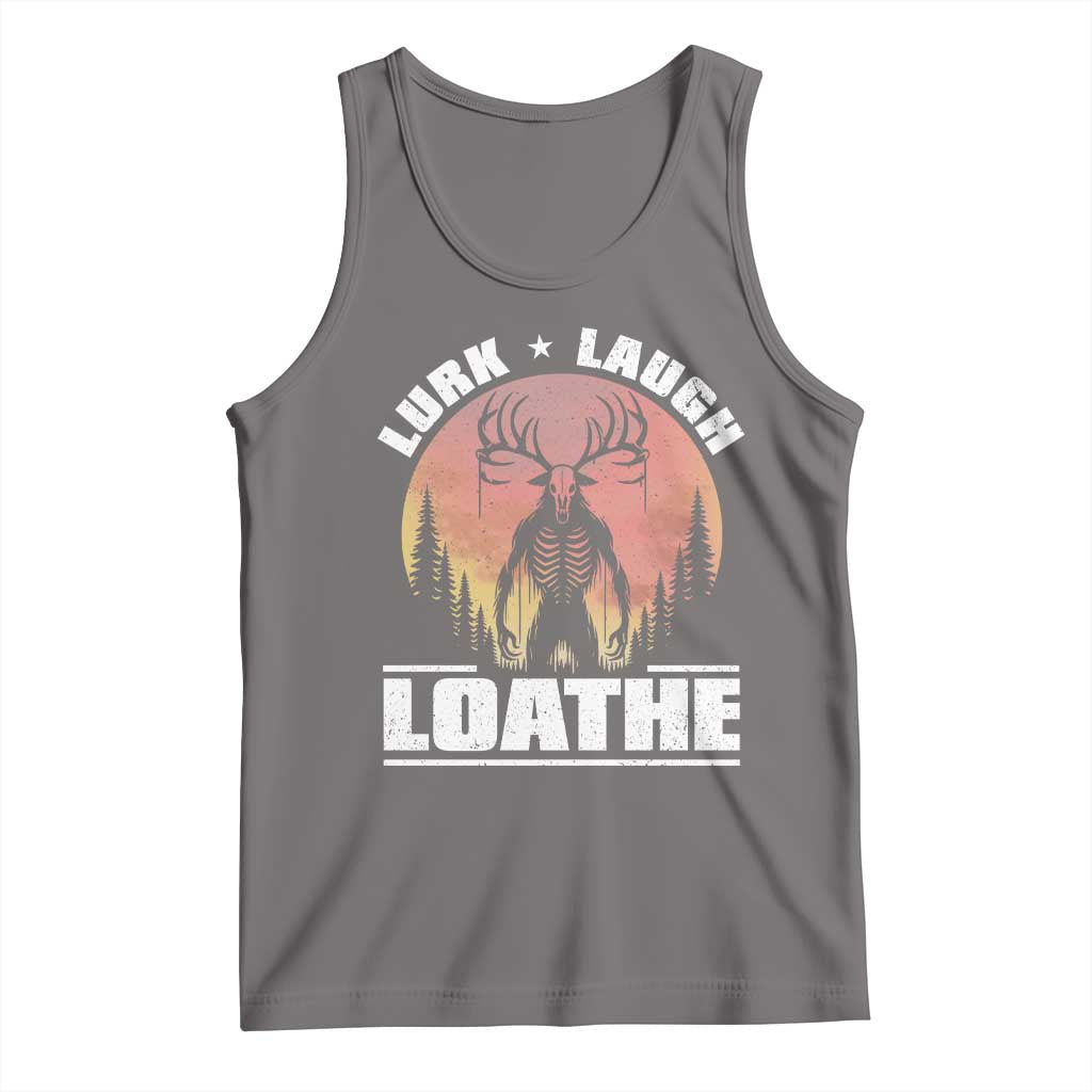 Funny Wendigo Cryptid Lurk Laugh Loathe Tank Top TS11 Deep Heather Print Your Wear