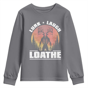 Funny Wendigo Cryptid Lurk Laugh Loathe Youth Sweatshirt TS11 Charcoal Print Your Wear