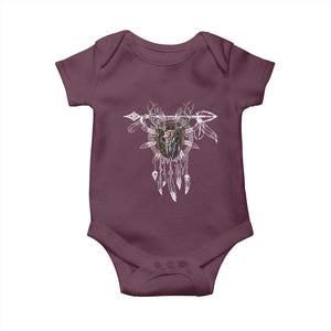 Native American Wendigo Monster Skinwalker Dreamcatcher Baby Onesie TS11 Maroon Print Your Wear