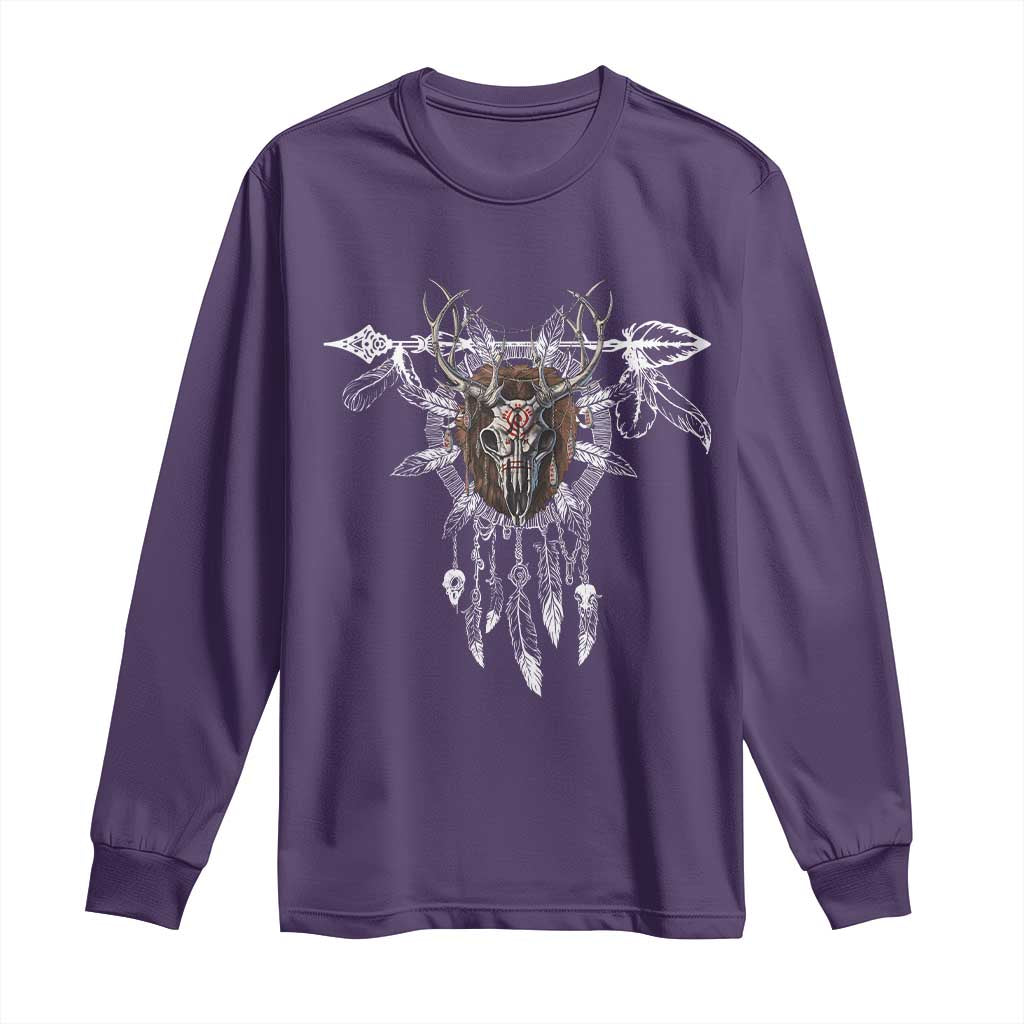 Native American Wendigo Monster Skinwalker Dreamcatcher Long Sleeve Shirt TS11 Purple Print Your Wear