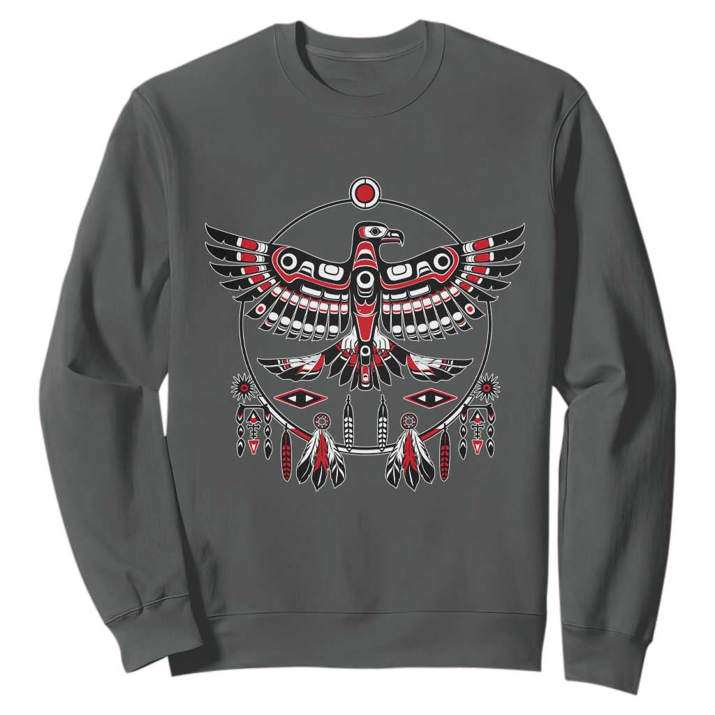 Thunderbird Native American Northwest Coast Art Sweatshirt TS11 Dark Heather Print Your Wear