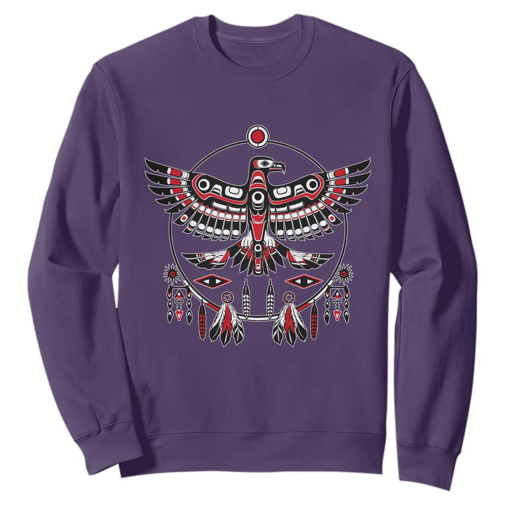 Thunderbird Native American Northwest Coast Art Sweatshirt TS11 Purple Print Your Wear
