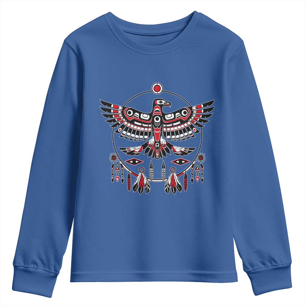 Thunderbird Native American Northwest Coast Art Youth Sweatshirt TS11 Royal Blue Print Your Wear