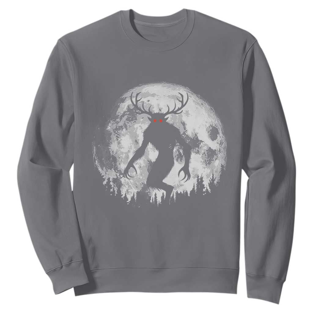 Wendigo Monster Sweatshirt Skinwalker Night Stroll Cryptid Full Moon TS11 Charcoal Print Your Wear